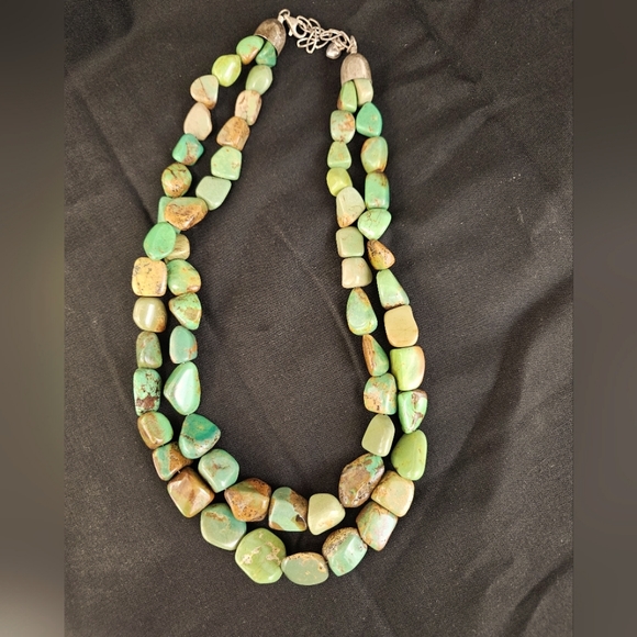 2-strand green turquoise necklace! - Picture 1 of 1